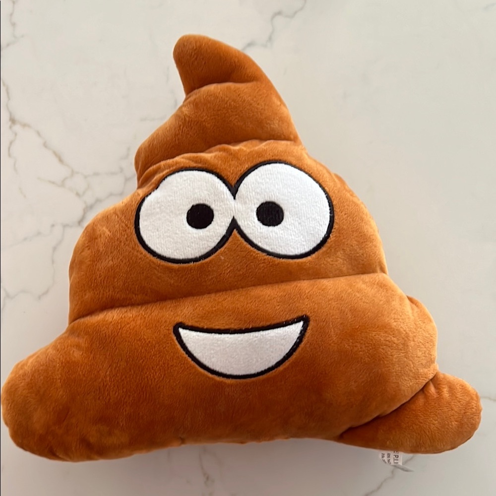 Brown Emoji Plush Pillow for Kids
